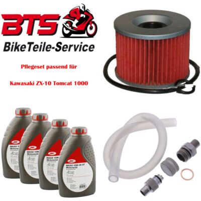 Pflegeset 4L Öl, Filter, Ablassschraube passend für Kawasaki ZX-10 Tomcat 100 37