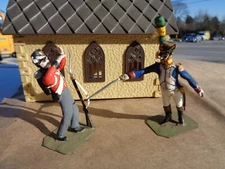 Stadden, lot of 2 Napoleonic French Officer & British Foot lead 54mm soldier, JL