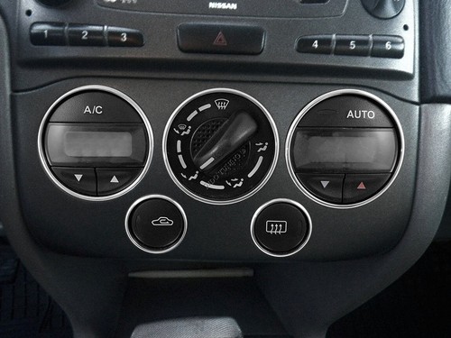 For Nissan Primera P11 144 Aluminium Chrome Air Con Control Surrounds Rings x5 - Picture 6 of 6