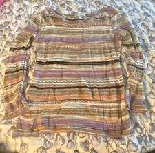 M MISSONI Colorful Stripe Shirt Top Sz 44 12