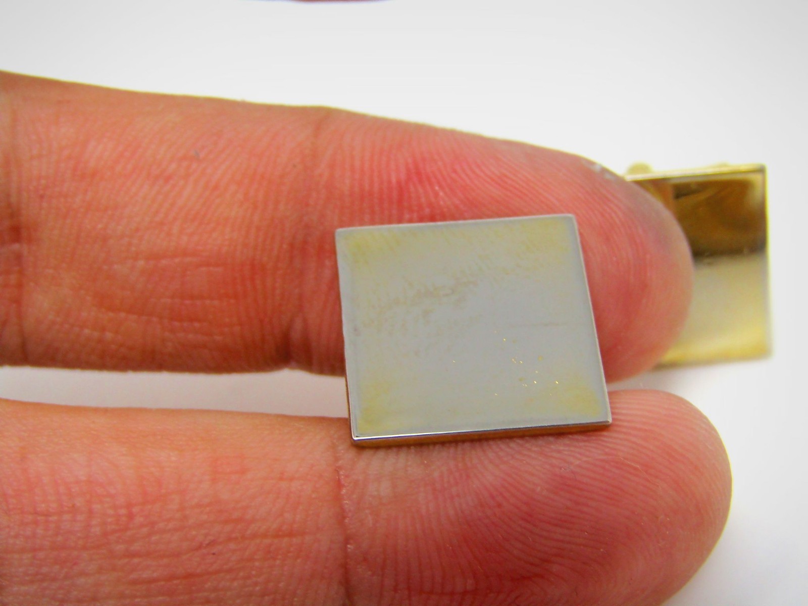 Vintage Collectible Cufflinks Faded Gold Tone Classic Square Design eBay