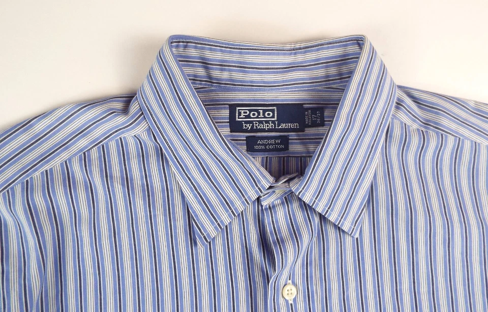 Camisa de vestir polo Ralph Lauen para hombre talla 17x36/37 Andrew 100 % algodón ajuste regular Foto 4 de 4