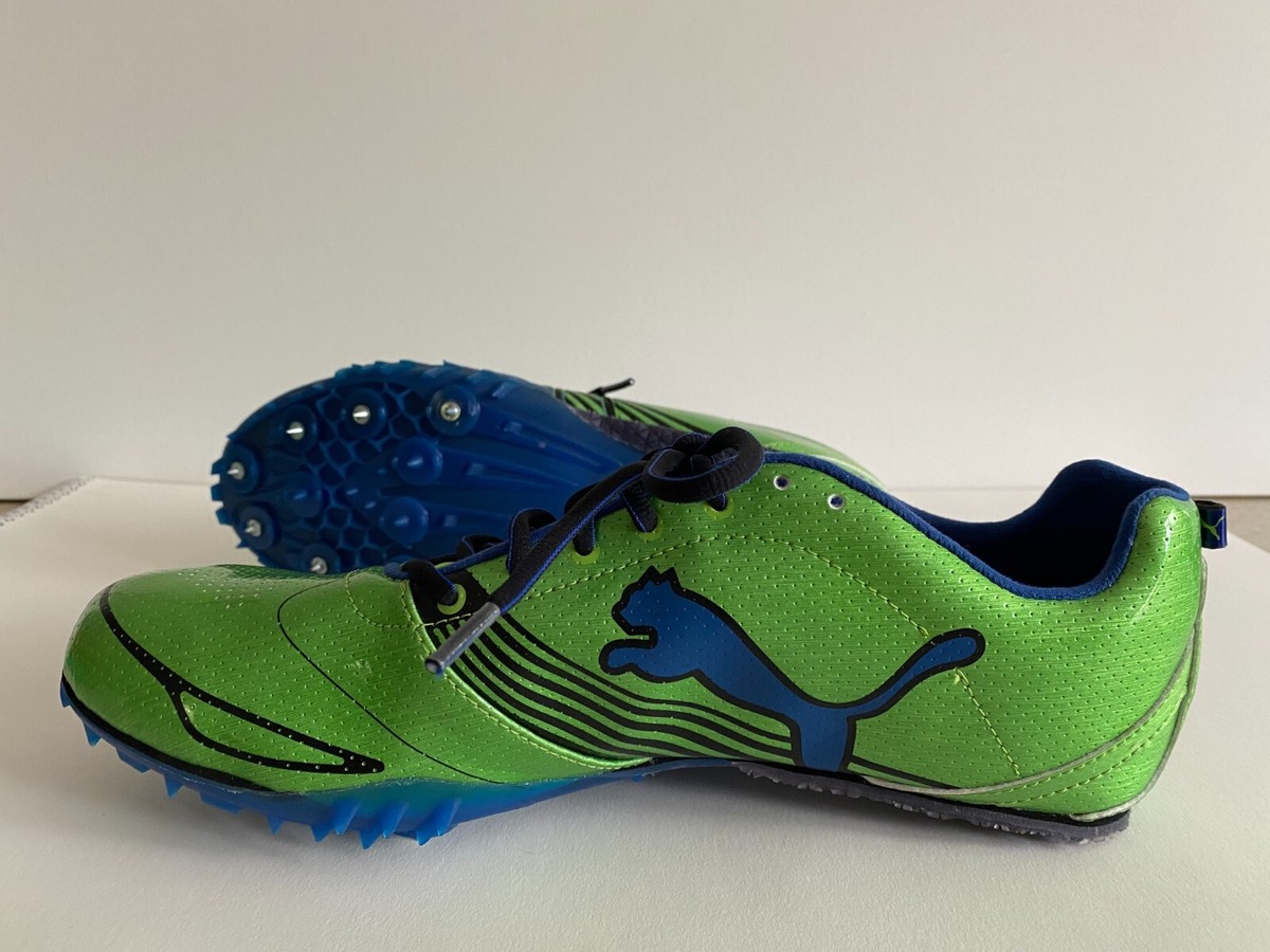 Puma Men\'s Bright Green and Blue Track Spikes Athletic Shoes NEW Puma Track Field Spikes Shoes Sprint Complete TFX Mens  main image 3