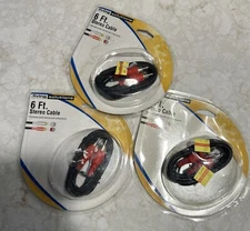 LIVING SOLUTIONS 6ft Stereo Cable Lot Of 3 Audio Devices Components SEALED READ