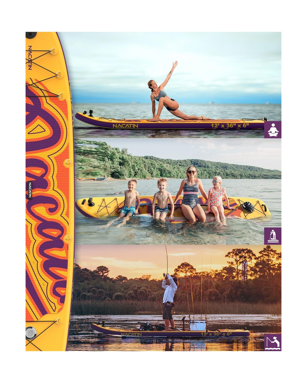 Inflatable Stand Up Paddle Board 12' with Kayak Seat & Dual Paddles – Prem