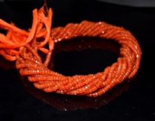 AAA Nature Orange Carnelian Faceted Rondelle Gemstone Beads Strand 12'' Jewelry