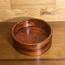 Unbranded 6" Round Wooden Bowl Candy Dish Dark Wood Marks Pre-owned