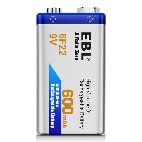 600mAh 9V 6F22 Li-Ion Rechargeable Batteries/ 2 Slots 9 Volt Battery Charger Lot - Picture 10 of 11