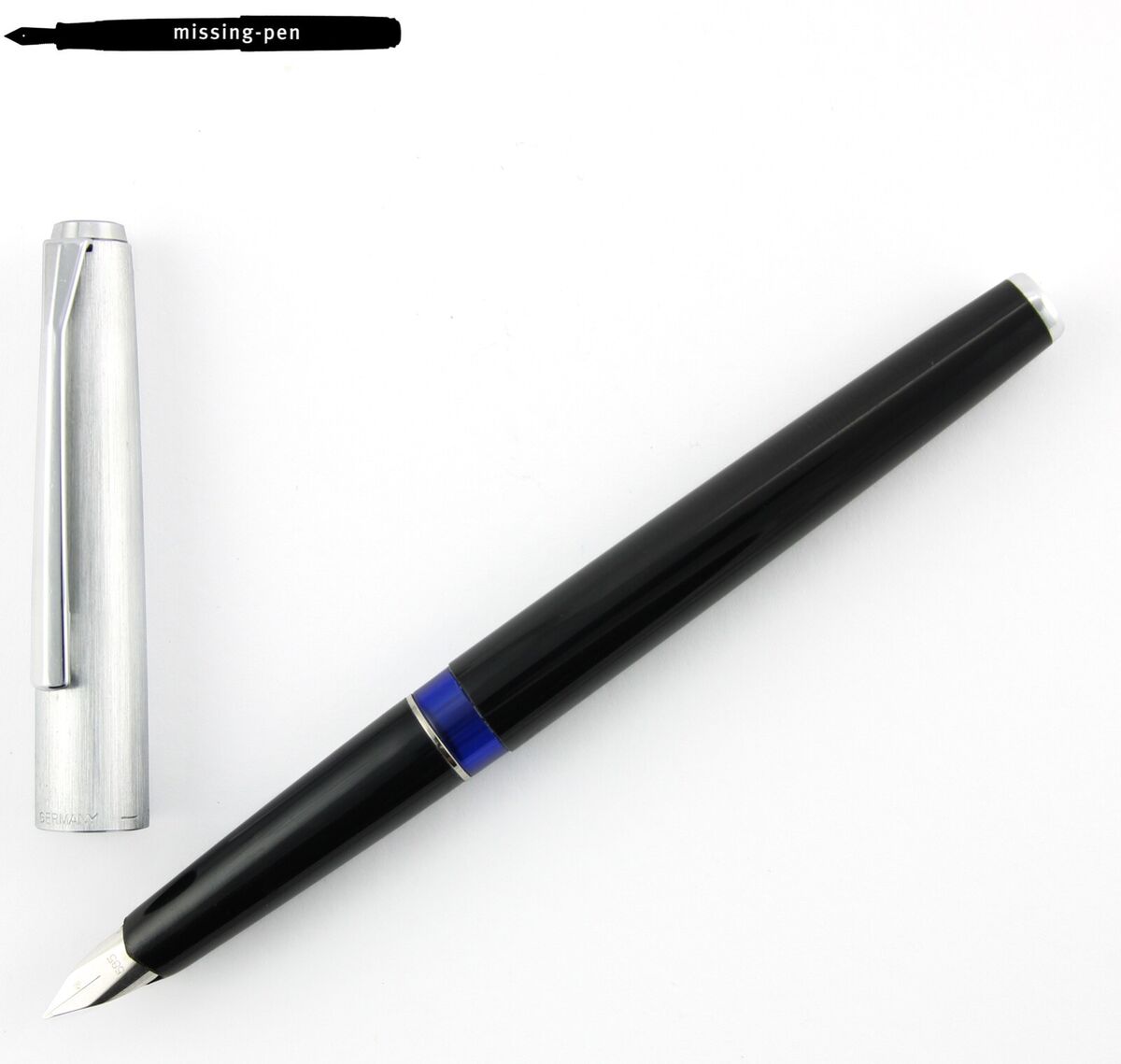 Pelikan 21 Silvexa Fountain Pen in Black Silver with 14 K F Pelikan 21 Silvexa Fountain Pen in Black Silver with 14 K F