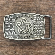 Vintage Belt Buckle American Revolution Bicentennial 1776-1976 Made USA Patriot