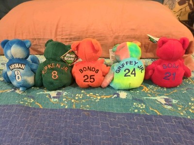 1990's Bamm Beano's  Lot Of  4 Plus 1 Aikman Limited Treasures Bear, Rare Toys