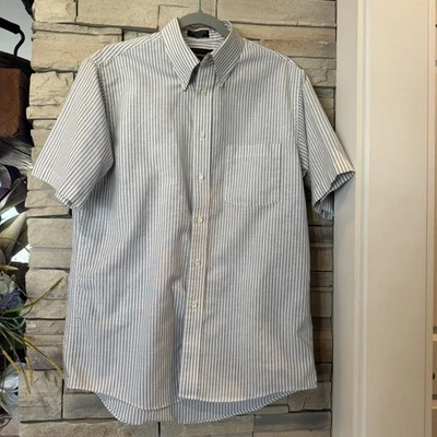 Barrington Oxford Shirt Mens Size 15.5 Beige Shortsleeve Button Up Wrinkle Free - Image 1 of 4