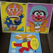 Set of 3 Playskool Sesame Street Vintage Puzzles Lot