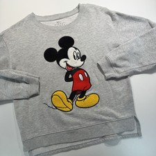 Disney Pullover Sweatshirt Gray Women s Large Mickey Mouse Classic