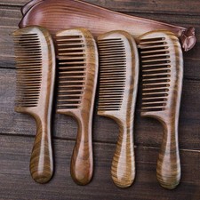 Natural Handmade Sandalwood Hair Comb Anti-Static Hair Detangler Wooden Combs Fi