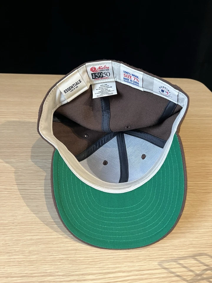 NEW ERA x Fear of God Essential 59Fifty Fitted Brown Size 7 3/4 Wool Cap Hat - Image 4 of 4