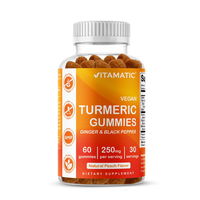 Turmeric Gummies with Ginger & Black Pepper Extract - 60 Vegan Gummies