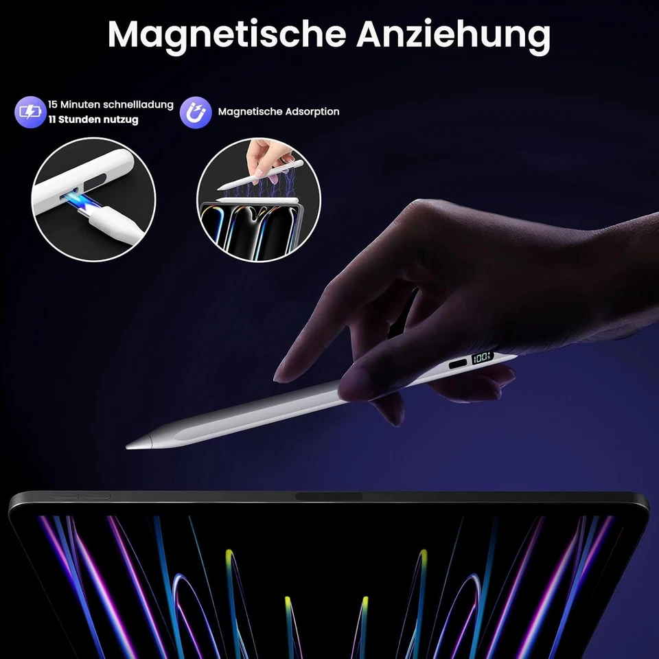 Stylus Pen für iPad Apple 2018-2025 iPad Stift 3X Schnelleres Laden/Arbeit 11H - Bild 3 von 4