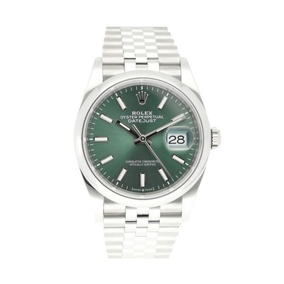 ROLEX DATEJUST 36 REF. 126200 GREEN DIAL EDELSTAHL 2024 FULL SET
