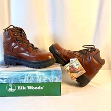 Elk Woods Men's Highpoint Waterproof Hiking Boots Shoes 10D Brown Lace-Up