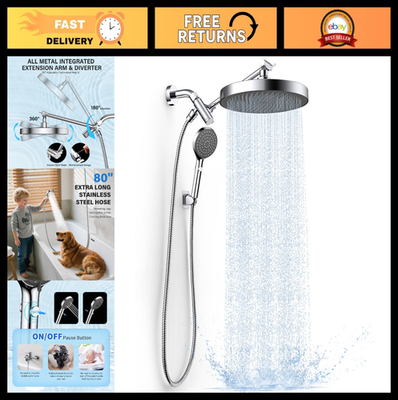 #ad #ad 10quot; High Pressure Rain Shower Head amp; Handheld Spray Combo Dual Heads 80quot; Hose $68.39