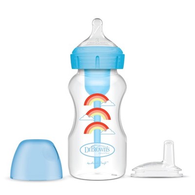 Dr Brown's 9Oz Wide Neck Baby Bottle To Sippy Spout Transition Kit Bpa Free