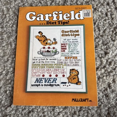 Garfield Diet Tips Cross Stitch Pattern Leaflet Millcraft 1978