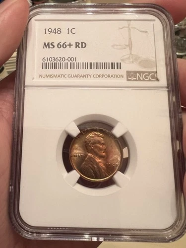 1948 MS66+ Red NGC Lincoln Cent! Big Jump In 67