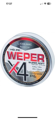 Braided line WEPER COLMIC X4 Grey Orange HI-GRADE LOW STRETCH NEXT GENERATION PE - Picture 11 of 24