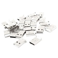 25Pieces USB2.0 Type A Male 4 Pins DIP Panel Mount Jack Socket Connector