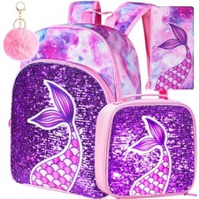 3PCS Kids Backpacks for Girls, 16" Little Kid Preschool School Bookbag and Lu...