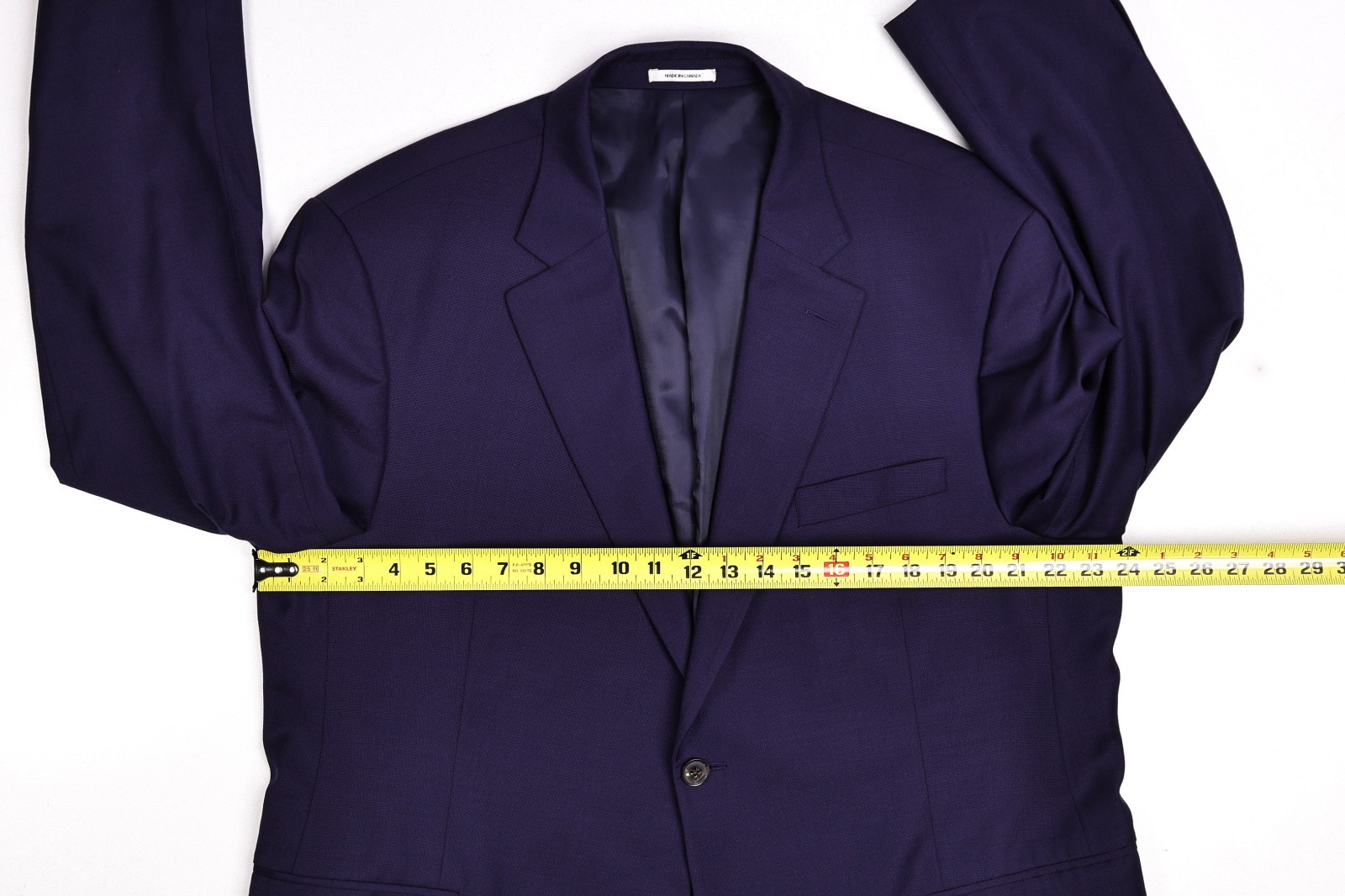 Peter Millar Solid Navy Wool Blazer Jacket 48 R - image 10