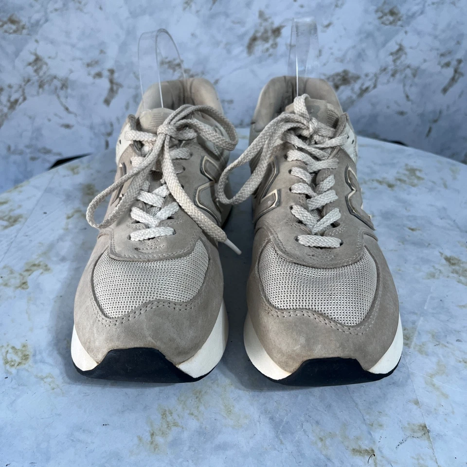 New Balance 574 Plataforma Mujer Talla 9.5 Zapatos Beige Clásico Entrenador Tenis Foto 3 de 4