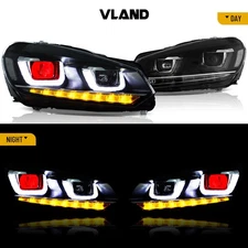 Demon Eyes LED Headlights Set For 2010-2014 Volkswagen Golf 6 Mk6 w/Sequential