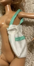 BARBIE doll PURSE bag sack cloth strap OPENS FILLABLE fashion accessory TLC