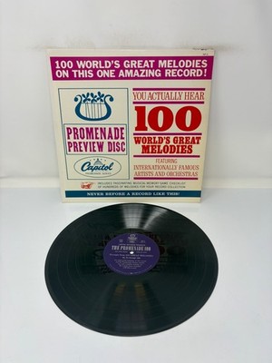Promenade Preview Disc   100 World's Great Melodies LP Record 1960 Capitol Easy