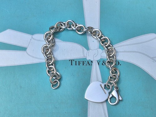 Authentisches seltenes Tiffany & Co schlichtes klobiges Armband mit Herzanhänger. - Bild 5 von 8