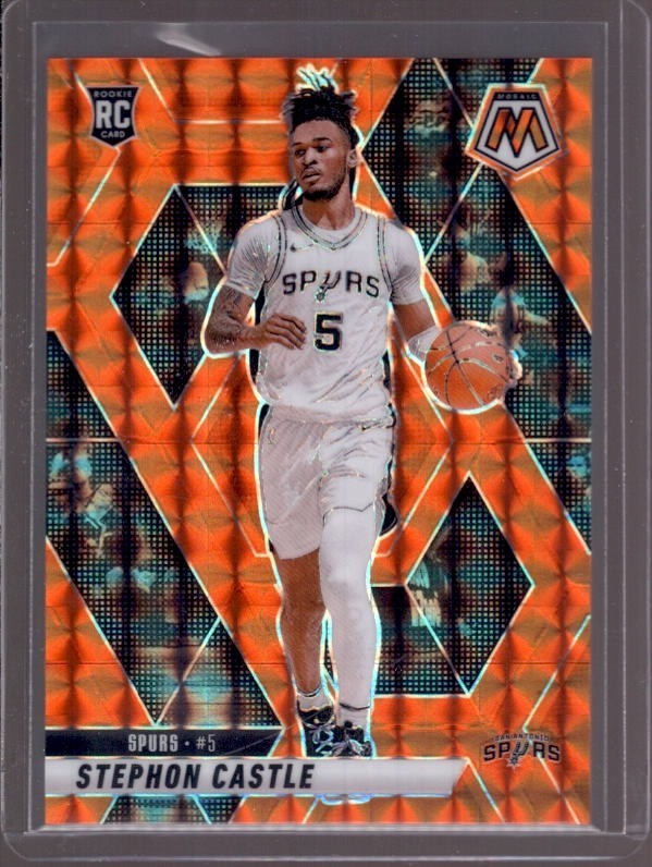 STEPHON CASTLE 2024-25 Panini Mosaic #236 Orange Prizm Rookie RC #017/249
