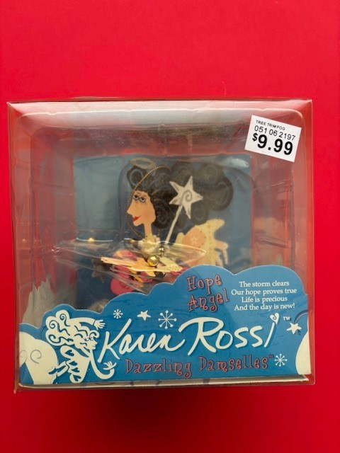 Karen Rossi Hope Angel Ornament Dazzling Damselles Metal Sculpture Orig Pkg 2005