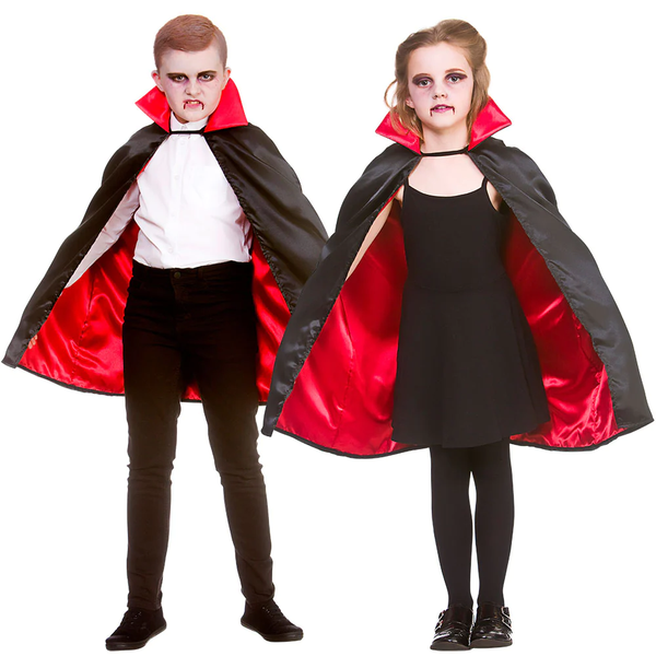 Wicked Kinder Vampir Umhang Halloween FaschingskostüM Schwarz Polyester Cape-image