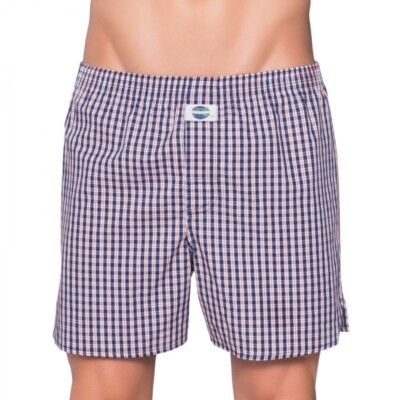 D.E.A.L. Boxershorts Check 191990 Herren Shorts Unterhose Baumwolle Blau Orange
