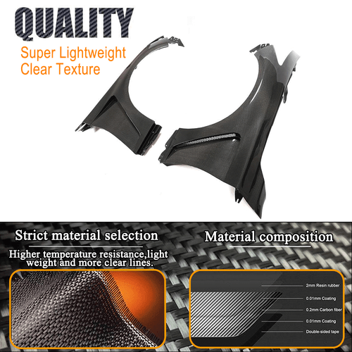 For Infiniti Q50 Q50S 2014-2023 Real Carbon Exterior Side Fender Vent Cover Trim - Picture 10 of 15