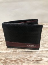 Guess Mens Leather Credit Card Id Wallet Black Bifold Retired Preowned