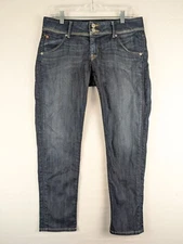 Hudson Jeans Womens 27 Blue Collin Flap Pocket Skinny Crop