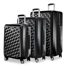 Ricardo Melrose Hardside 3-Piece Set with FREE Travel Kit (Black)