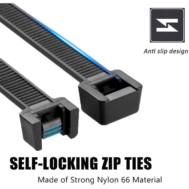 Lots De Colliers De Serrage (zip Ties) Noirs Résistants Aux UV - 100 Pièces - Longueurs 4 à 36 Pouces - Usage Extérieur