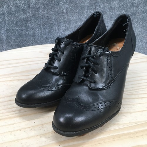 Etienne Aigner Boots Womens 7.5 Wing Tip Ankle Booties Heel Casual Black Leather - Picture 6 of 16