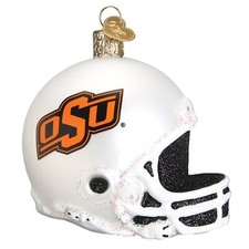 Old World Christmas Glass Ornament, Oklahoma State Helmet, 3" With OWC Box 