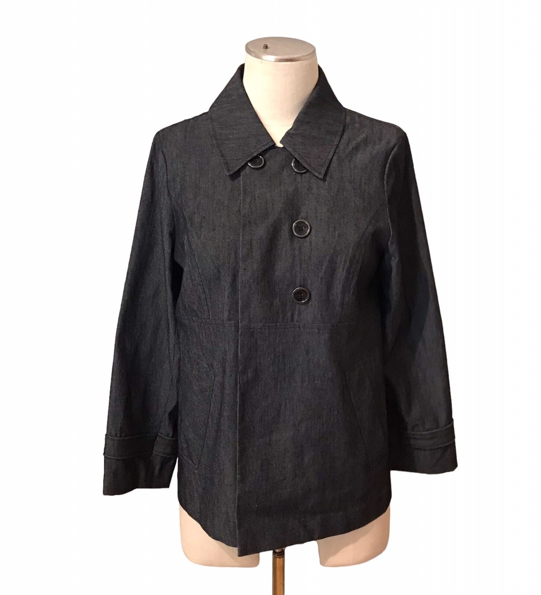 Sandro Sportswear Jacket Double Breasted Long Sleeves Charcoal