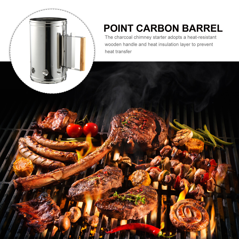 Rapid Camping Fire Starter Stainless Steel Point Carbon Bucket Charcoal